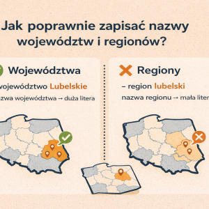 Jak poprawnie zapisać nazwy województw i regionów?