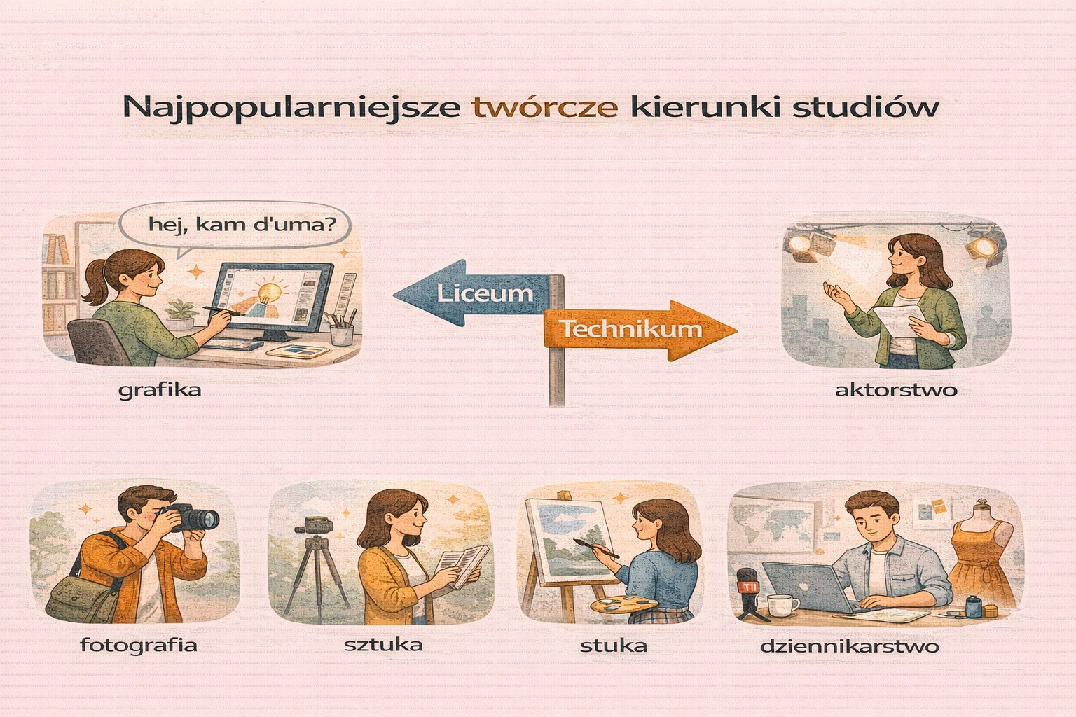 Najpopularniejsze twórcze kierunki studiów 2024