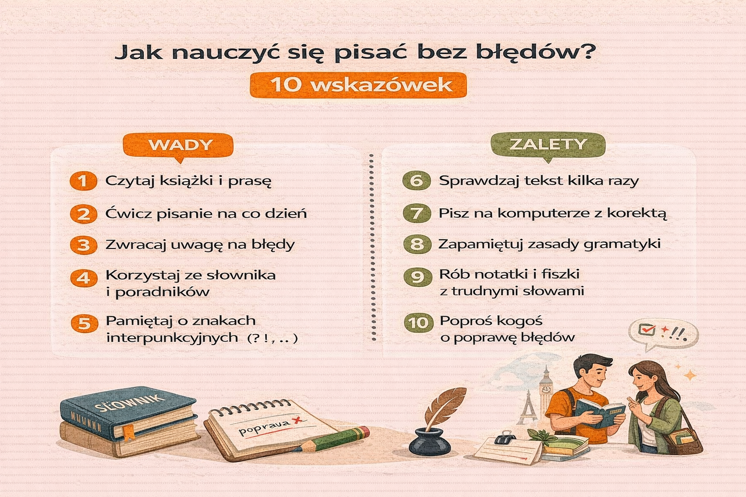 Jak nauczyć się pisać bez błędów? 10 wskazówek