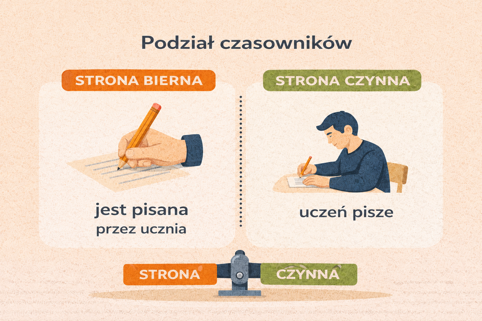 Podział czasowników - jakie strony czasowników wyróżniamy?