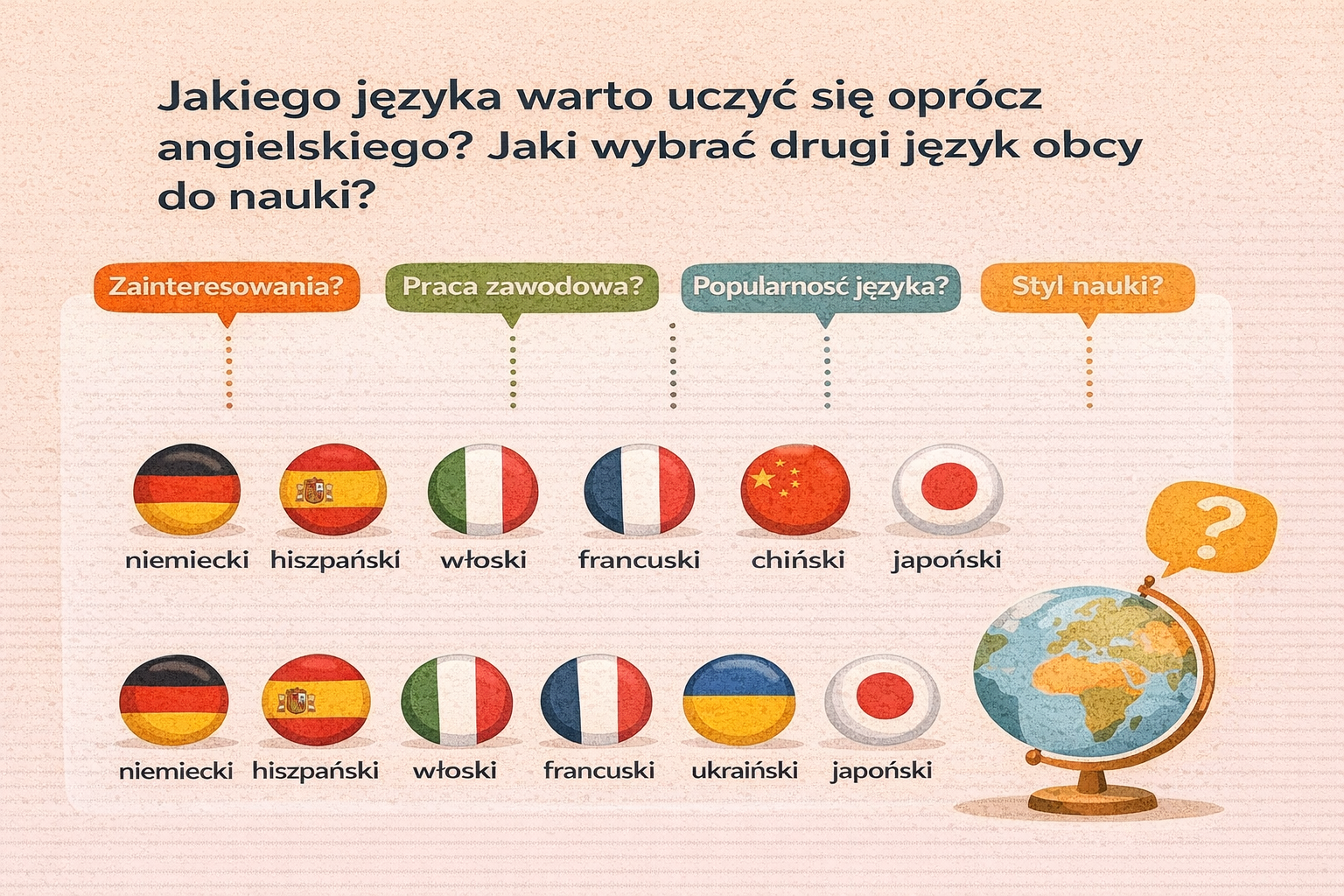 Jakiego języka warto uczyć się oprócz angielskiego? Jaki wybrać drugi język obcy do nauki?